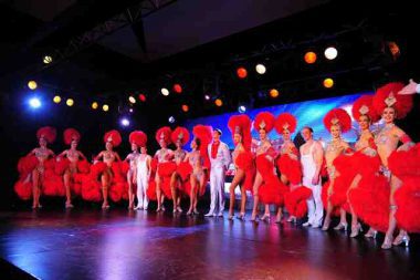 Moulin Rouge stage dancers.