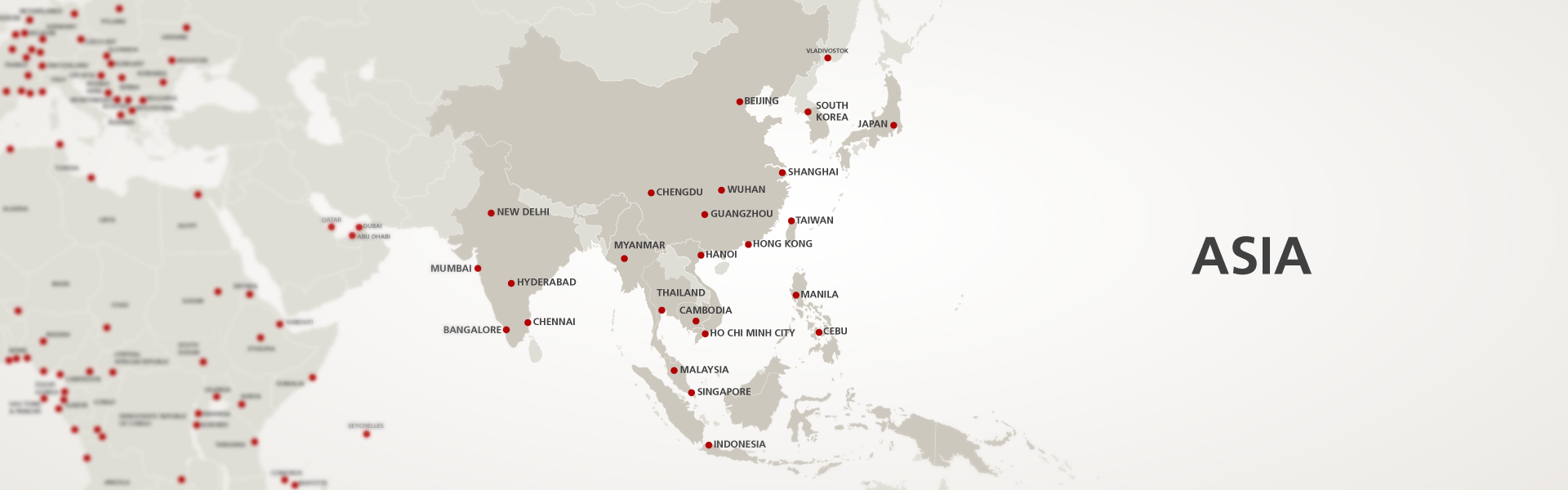 Map of AGS moving companies in Asia